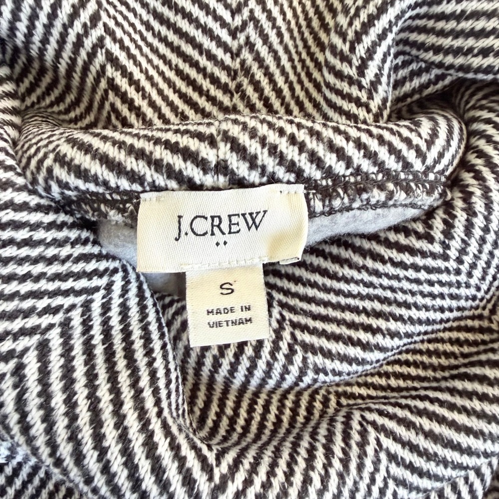 J.Crew Womens‎ Herringbone Funnel Neck Pullover Fleece Lined Sweatshirt Black S - Picture 4 of 7